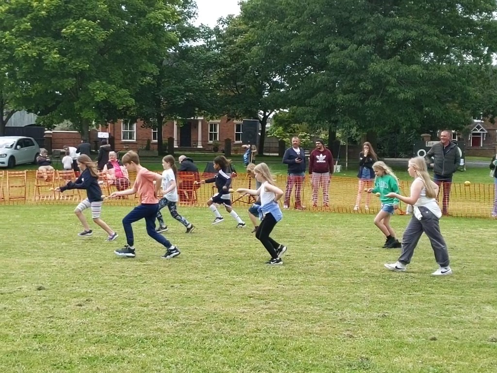 Egg and spoon race at the Village Fete, 16th June
